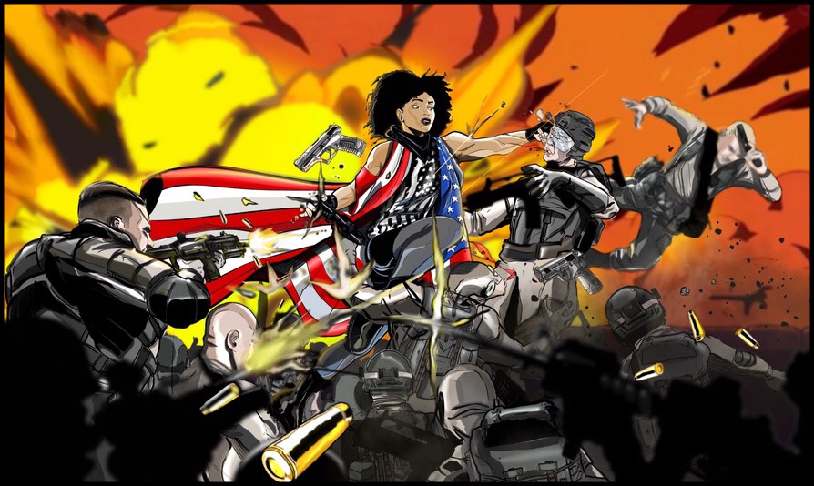 m.i.a. in battle, drawn by quinn mcgowan